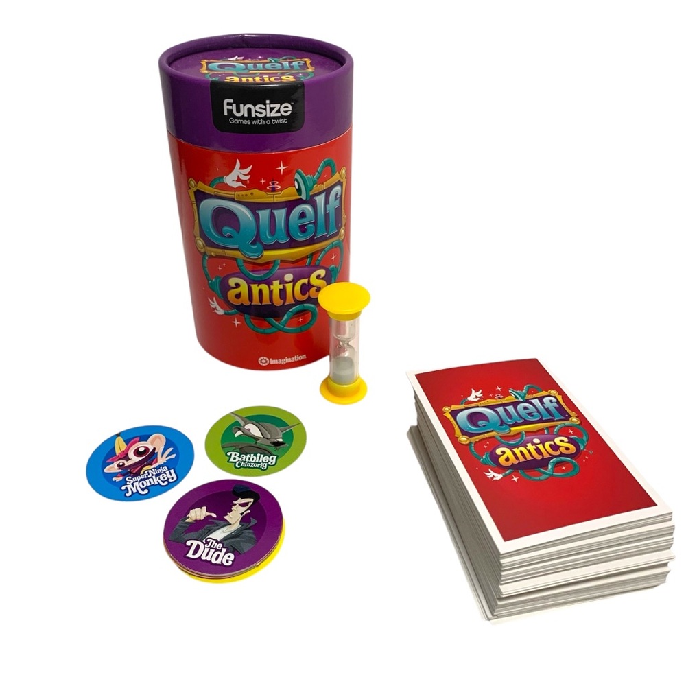 Quelf antics game fun size action charades
